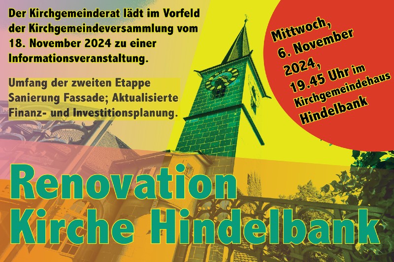 Mittwoch, 6. November, 19.30 Uhr, im Kirchgemeindehaus